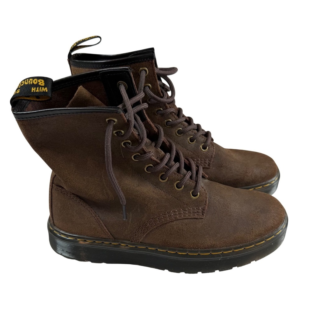 Dr. Martens Zavala Brown Suede Lace Up Combat Boots Womens 7 Men's 6
